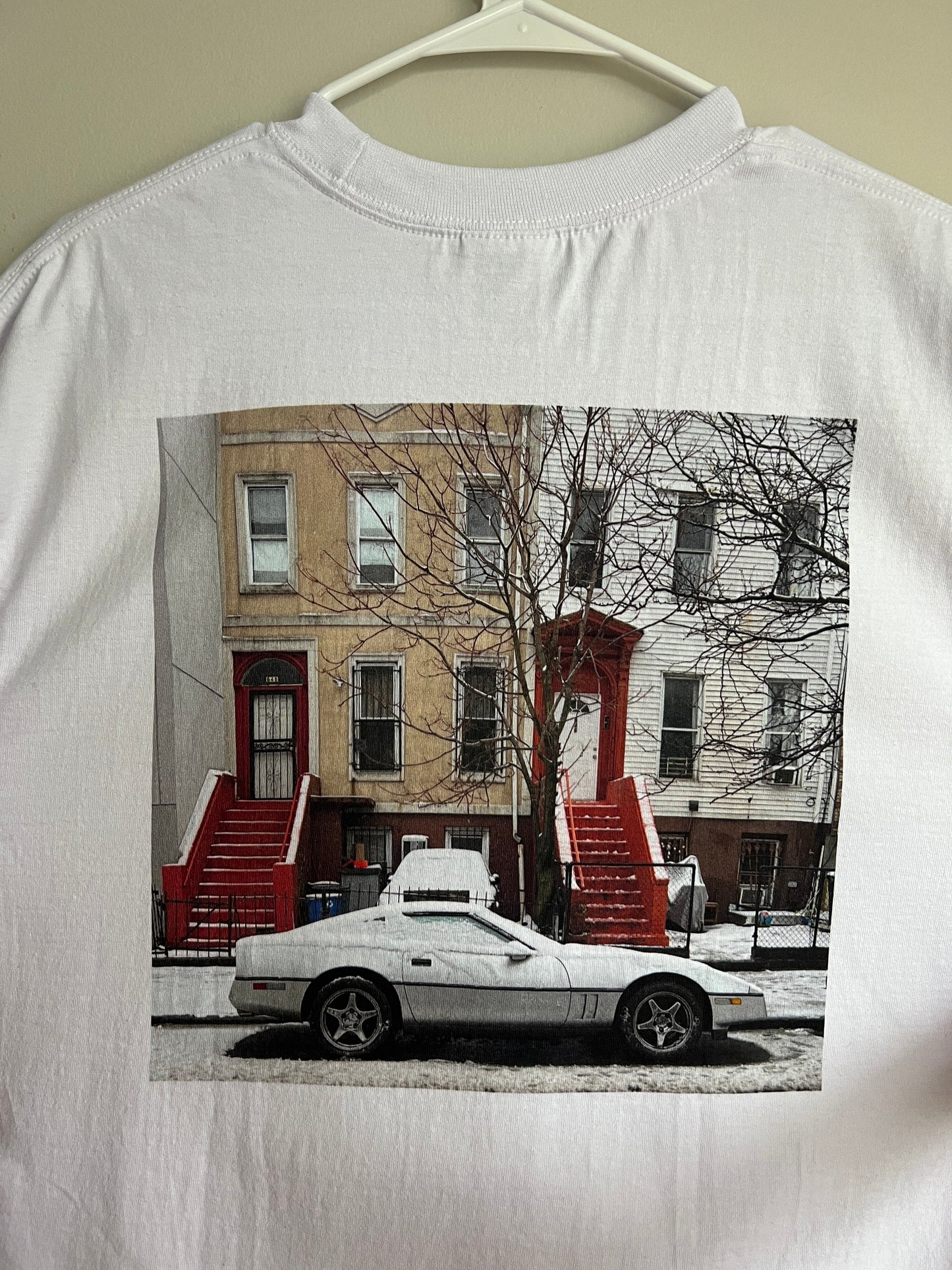 White T-Shirt w/ 1984 Chevrolet Corvette